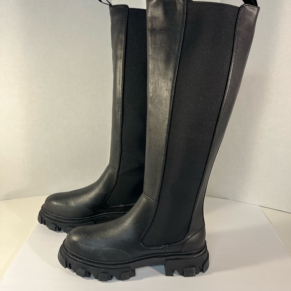 Public Desire Monique Black Chunky Knee High Boots Size 10 Women’s. - Picture 2 of 8